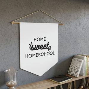 Home Sweet Homeschool Pennant Banner | Homeschool Room Wall Banner | Kids School Room Wall Decor | Canvas Flag Banner