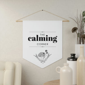 The Calming Corner Pennant Banner | Kids Breathing Meditation Wall Banner | Kids Room Wall Decor | Kids Corner Canvas Flag Banner